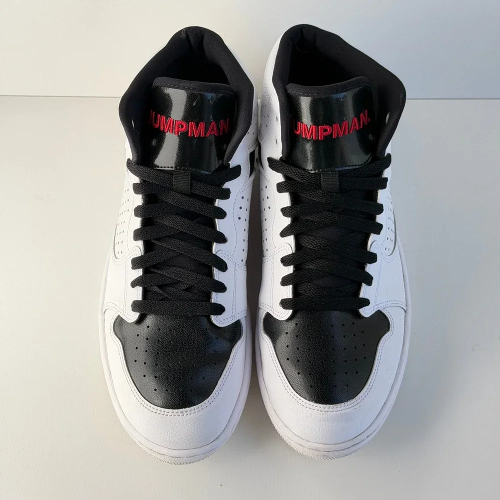 Jordan Access Basketball Shoes Mens 10 White Black Red Mid Top Retro Sneakers